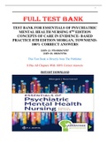 Test Bank for Davis Advantage for Essentials of Psychiatric Mental Health Nursing: Concepts of Care in Evidence-Based Practice 8th Edition Morgan Townsend