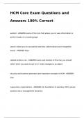 HCM Core Exam Questions and Answers 100% Correct