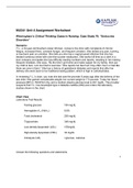 NU341 Unit 4 Assignment Worksheet Winningham’s Critical Thinking Cases in Nursing: Case Study 76: “End>ine Disorders”