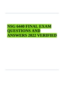 NSG 6440 FINAL EXAM QUESTIONS AND ANSWERS 2022 VERIFIED