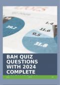 BAH QUIZ QUESTIONS WITH 2024 COMPLETE ANSWERS!!