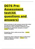 D076 Pre-Assessment test(44 questions and answers).