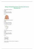 Biology 252 Final Exam Review Questions And Answers With Real Tests