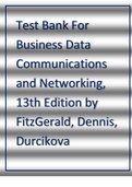 Test Bank For Business Data Communications and Networking, 13th Edition by FitzGerald, Dennis, Durcikova.