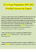 Certified Coding Associate Exam Preparation Questions and Answers (2022/2023) (Verified Answers by Expert)