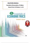 Solution Manual For Essentials of Econometrics, 5th Edition by Gujarati, ISBN: 9781071850398, All 22 Chapters Covered, Verified Latest Edition