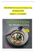 TEST BANK For Nutrition For Healthy Living, 6th Edition Schiff, All Chapters 1 to 13 complete Verified editon ISBN:9781260702385