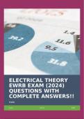 ELECTRICAL THEORY EWRB EXAM (2024) QUESTIONS WITH COMPLETE ANSWERS!!