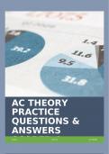 AC THEORY PRACTICE QUESTIONS & ANSWERS SCORED A+