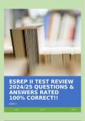 ESREP II TEST REVIEW 2024/25 QUESTIONS & ANSWERS RATED 100% CORRECT!!