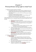 Chapter 7 Photosynthesis: Using Light to make Food