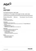 AQA History 7041 2E The English Revolution, 1625 - 1642 question paper History AS 20May 2024