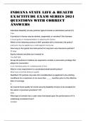 INDIANA STATE LIFE & HEALTH EXACTITUDE EXAM SERIES 2024 QUESTIONS WITH CORRECT ANSWERS 