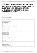 COLORADO NHA EXAM 2024 ACTUAL EXAM AND PRACTICE QUESTIONS EXAM COMPLETE QUESTIONS WITH DETAILED VERIFIED ANSWERS (100% CORRECT ANSWERS) /ALREADY GRADED A+