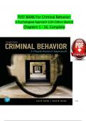 Test Bank On Criminal Behavior: A Psychological Approach 11th Edition by Bartol