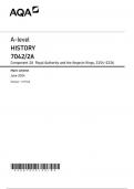 AQA History AQA 7042 2A Royal Authority and the Angevin Kings, 1154 - 1216    marking scheme June 2024