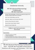 NR-565 Advanced Pharmacology Fundamentals  2024 – 2025 NR-565 Final Week 8 Exam Review Questions with Answers and Rationales | 100% Pass | Graded A+ |