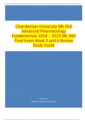 NR-565 Advanced Pharmacology Fundamentals 2024 – 2025 NR-565 Final Exam Week 5 and 6 Review Study Guide     Chamberlain University 