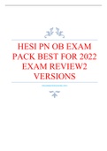 HESI PN OB EXAM PACK BEST FOR 2022 EXAM REVIEW2 VERSIONS