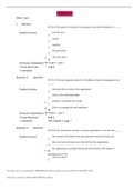 Exam (elaborations) HSM 543 Week 1- 6 Quizzes – Questions/Answer (100% CORRECT SOLUTIONS) Week 1 Quiz 1. Question : (TCO A) The purpose of financial accounting is to provide information to . Student Answer: external users lenders suppliers the government 