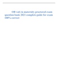 OB vati rn maternity proctored exam question bank 2021 complete guide for exam 100% correct 	