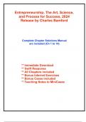 Solutions for Entrepreneurship, The Art, Science, and Process for Success, 2024 Release by Charles Bamford (All Chapters included)