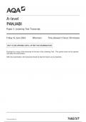 AQA Panjabi 7682 paper 3 Listening, reading and writing  T TRAN Panjabi A 14June 2024