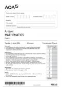 AQA Mathematics Mathematics 7357 paper 2 question paper Mathematics A 11June 2024