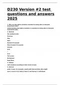 D230 Version -2 test questions and answers 2025.