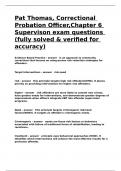 Pat Thomas, Correctional Probation Officer,Chapter 6 Supervison exam questions (fully solved & verified