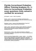 orida Correctional Probation Officer Training Academy Ch. 1 Intro to Correctional Probation exam