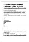 Ch 1 Florida Correctional Probation Officer Training exam questions and answers