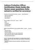 Indiana Probation Officer Certification Study Guide (No Terms) exam questions (fully solved & verified