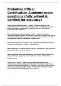 Probation Officer Certification Academy exam questions (fully solved & verified for accuracy).