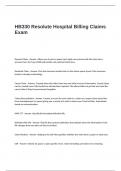 HB330 Resolute Hospital Billing Claims Exam