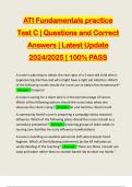 ATI Fundamentals practice Test C | Questions and Correct Answers | Latest Update 2024/2025 | 100% PASS