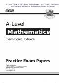 A Level Edexcel 2022 Pure Maths Paper 1 and 2 with Mechanics and statistics Papers all included with Mark Schemes