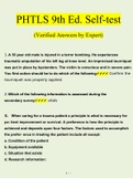 PHTLS 9th Edition Self-test Questions and Answers (2022/2023) (100% Verified Answers by Expert)