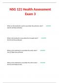 NSG 121 Health Assessment Exam 3