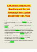 PJM Sample Test Review | Questions and Correct Answers | Latest Update 2024/2025 | 100% PASS