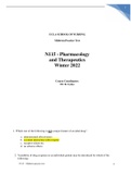 N115 - Midterm Practice Test Pharmacology and Therapeutics Winter 2022/2023