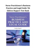 Nurse Practitioner’s Business Practice and Legal Guide 7th Edition Buppert Test Bank