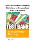 Neeb's Mental Health Nursing 5th Edition by Gorman 209 pages Test Bank PDF printed