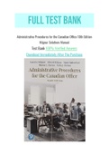 Administrative Procedures for the Canadian Office 10th Edition Kilgour Solutions Manual