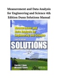 Measurement and Data Analysis for Engineering and Science 4th Edition Dunn Solutions Manual