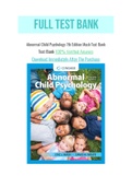 Abnormal Child Psychology 7th Edition Mash Test Bank