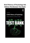 Brief History of Psychology 6th Edition Wertheimer Test Bank