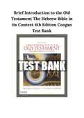 Brief Introduction to the Old Testament The Hebrew Bible in its Context 4th Edition Coogan Test Bank