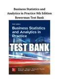 Business Statistics and Analytics in Practice 9th Edition Bowerman Test Bank