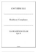 (C807) HIM 3215 Healthcare Compliance - OA Readiness Exam Q & S 2024.